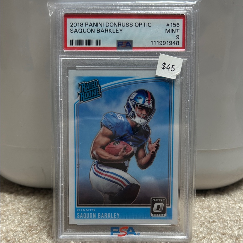 2018 Panini Donruss Optic Saqoun Barkley Rated Rookie PSA 9